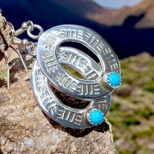 🌺Vintage Michael Kabotie Sterling & Turquoise Earrings